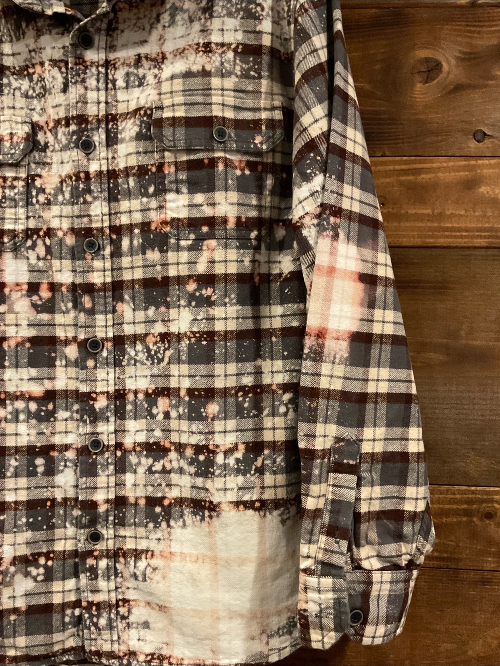 CUSTOM LED ZEPPELIN “U.S. TOUR 1975” Bleached Flannel Shirt 
MENS size Medium - Picture 9 of 9